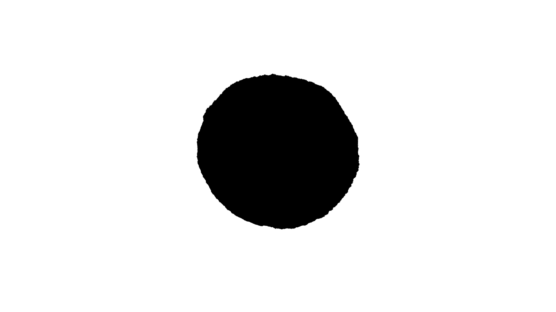 Peinture d'un rond noir sur fond blanc