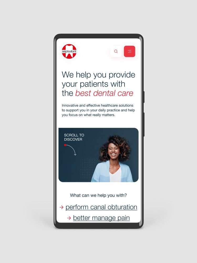 Septodont site mobile responsive