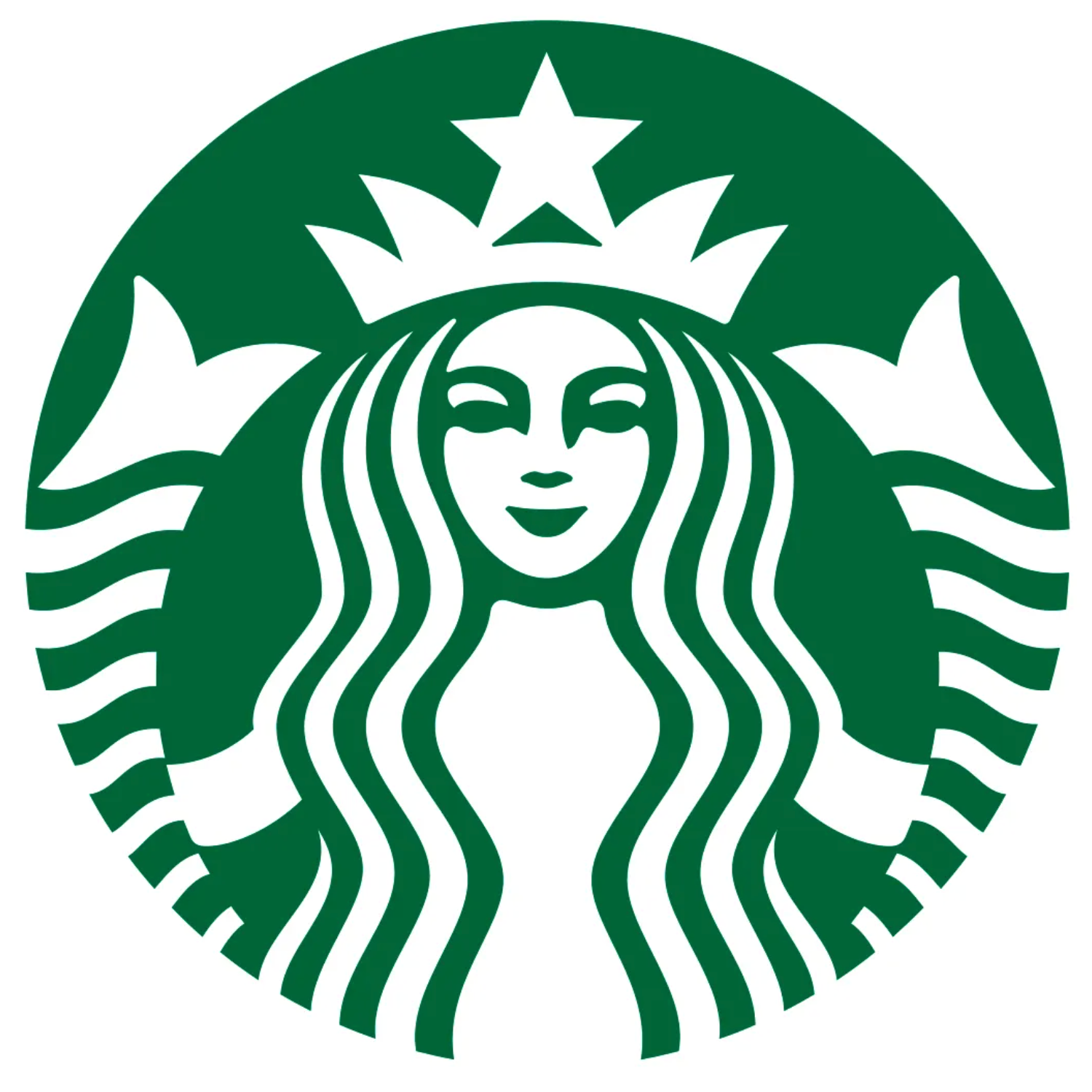 Logo de Starbuck représentant une sirène blanche sur fond vert